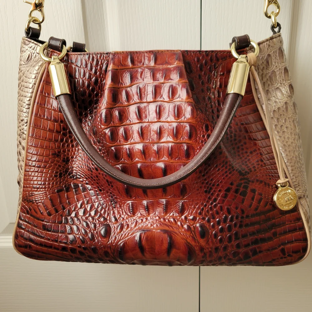 Brahmin RUBY PECAN AZUMA Satchel Shoulder Bag Crossbody - Picture 1 of 8